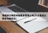 美国波士顿区块链基金管理公司[什么是波士顿咨询集团法]